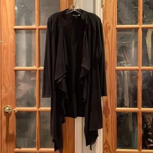 Woman’s Sweater/ Coat Black Antthony Size XL. Ruffled Opening